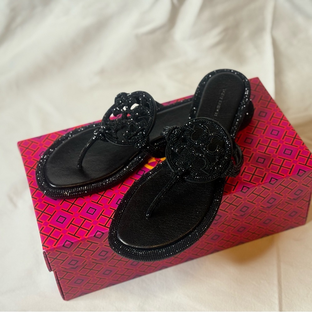 Tory Burch Miller Pavé Knotted Sandal Black - Picture 4 of 5